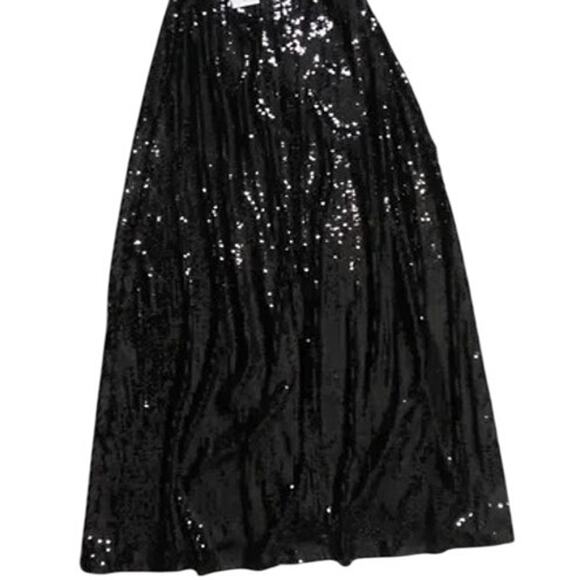 NWT Weworewhat Sequin Halter Dress Full Length Maxi Dress Sleeveless 2 Black - Picture 10 of 16